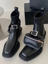 Retro Square Toe Short Boots